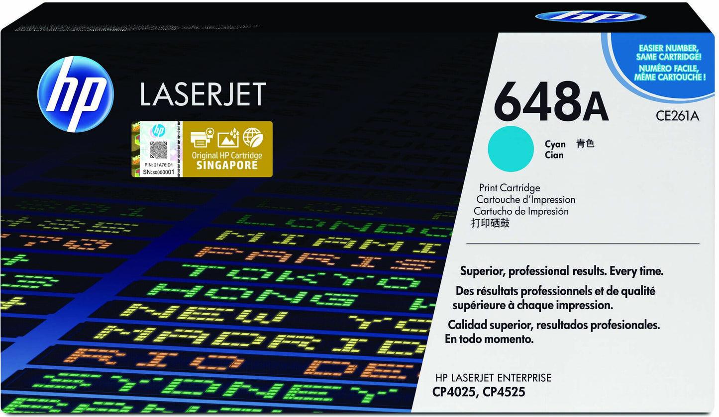 HP 648A Cyan Original LaserJet Toner Cartridge