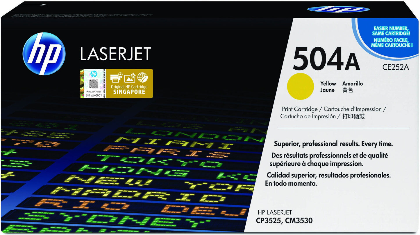 HP 504A Yellow Original LaserJet Toner Cartridge