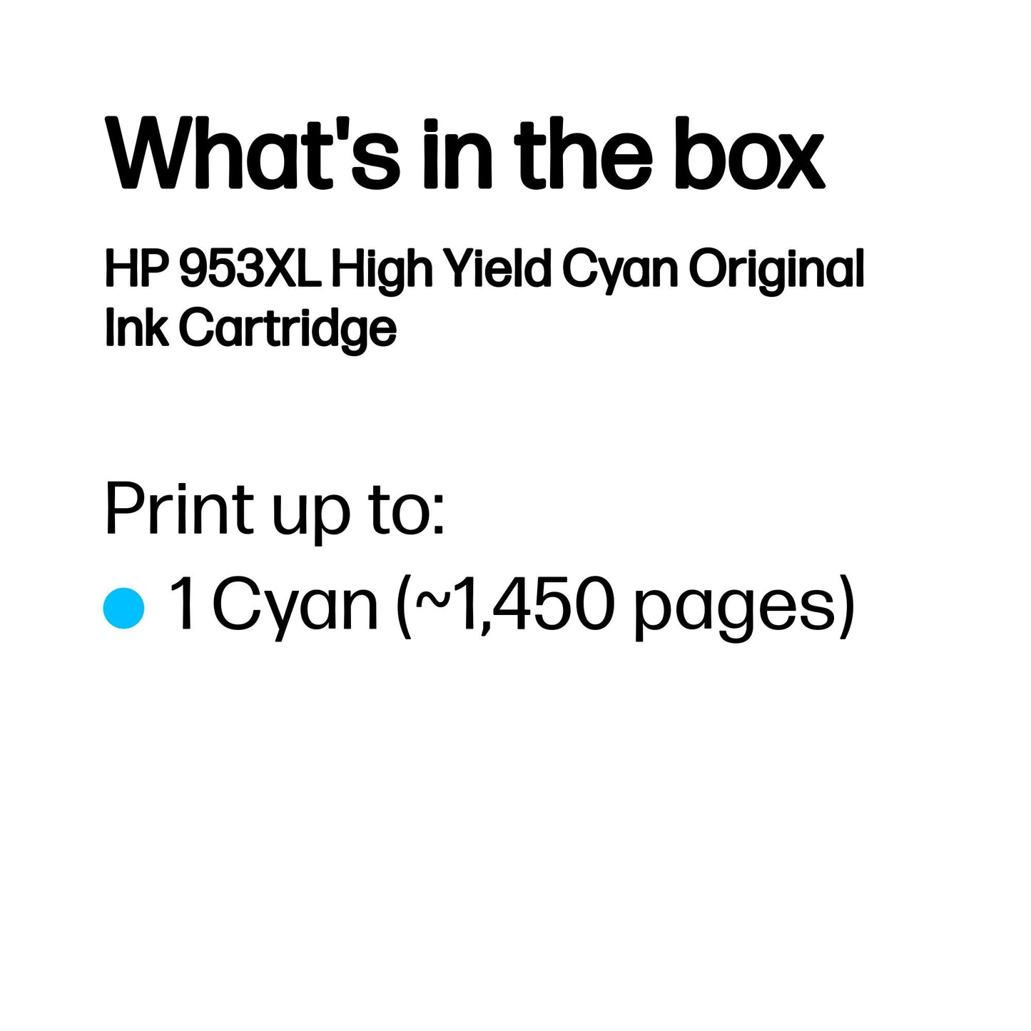 HP 953XL High Yield Cyan Original Ink Cartridge