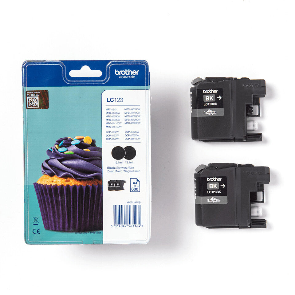 Brother LC123BKBP2 ink cartridge 2 pc(s) Original Black
