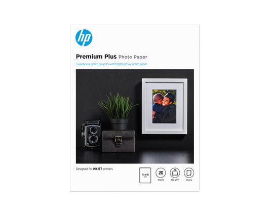 HP Premium Plus Glossy Photo Paper-20 sht/13 x 18 cm
