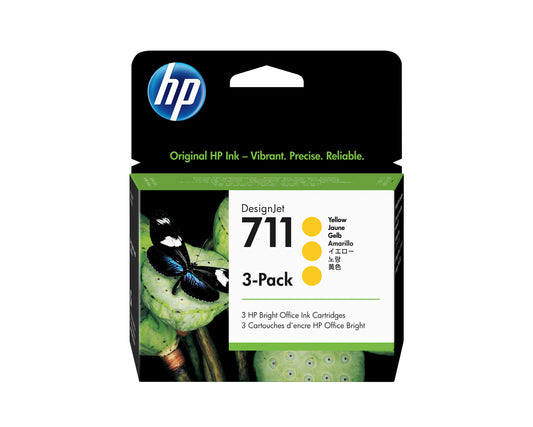 HP 711 3-pack 29-ml Yellow DesignJet Ink Cartridges