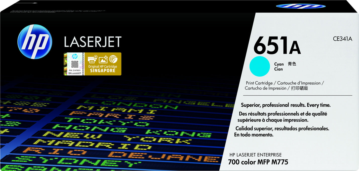 HP 651A Cyan Original LaserJet Toner Cartridge