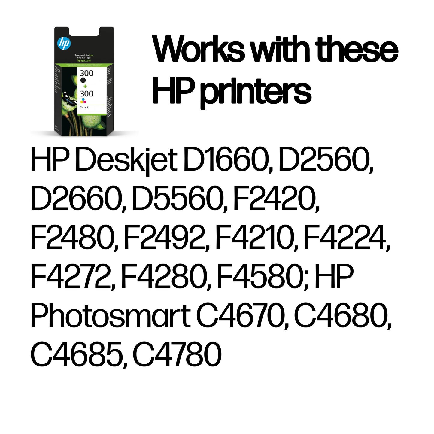 HP 300 2-pack Black/Tri-color Original Ink Cartridges