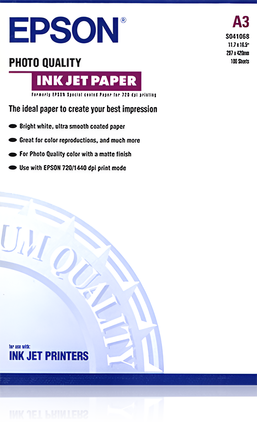 Epson Photo Quality Ink Jet Paper, DIN A3, 102g/m², 100 Sheets