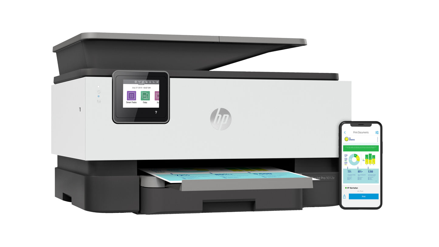 HP OfficeJet Pro 9012e Wireless All-in-One Color Printer, Instant Ink; Two-sided printing