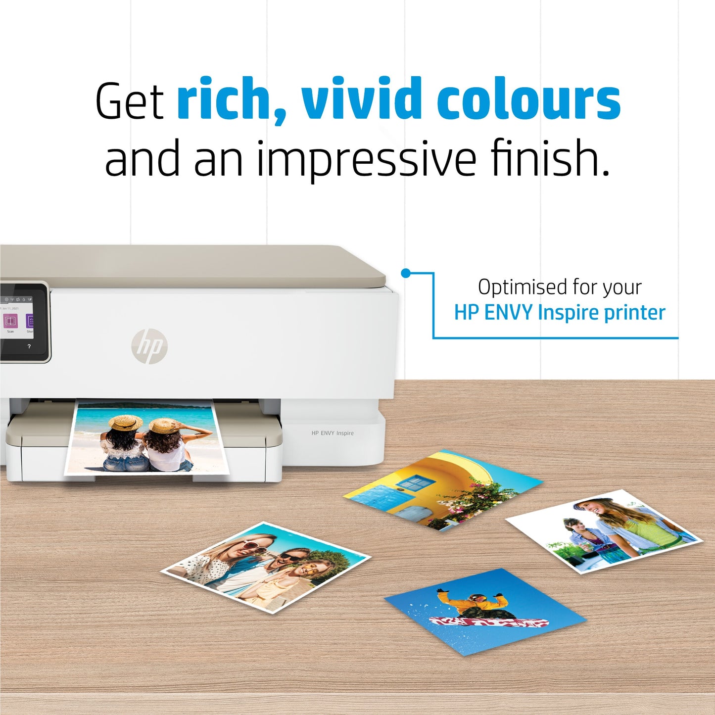 HP Advanced Photo Paper, Glossy, 65 lb, 5 x 5 in. (127 x 127 mm), 20 sheets