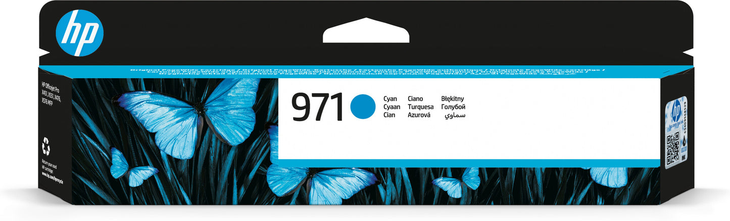 HP 971 Cyan Original Ink Cartridge
