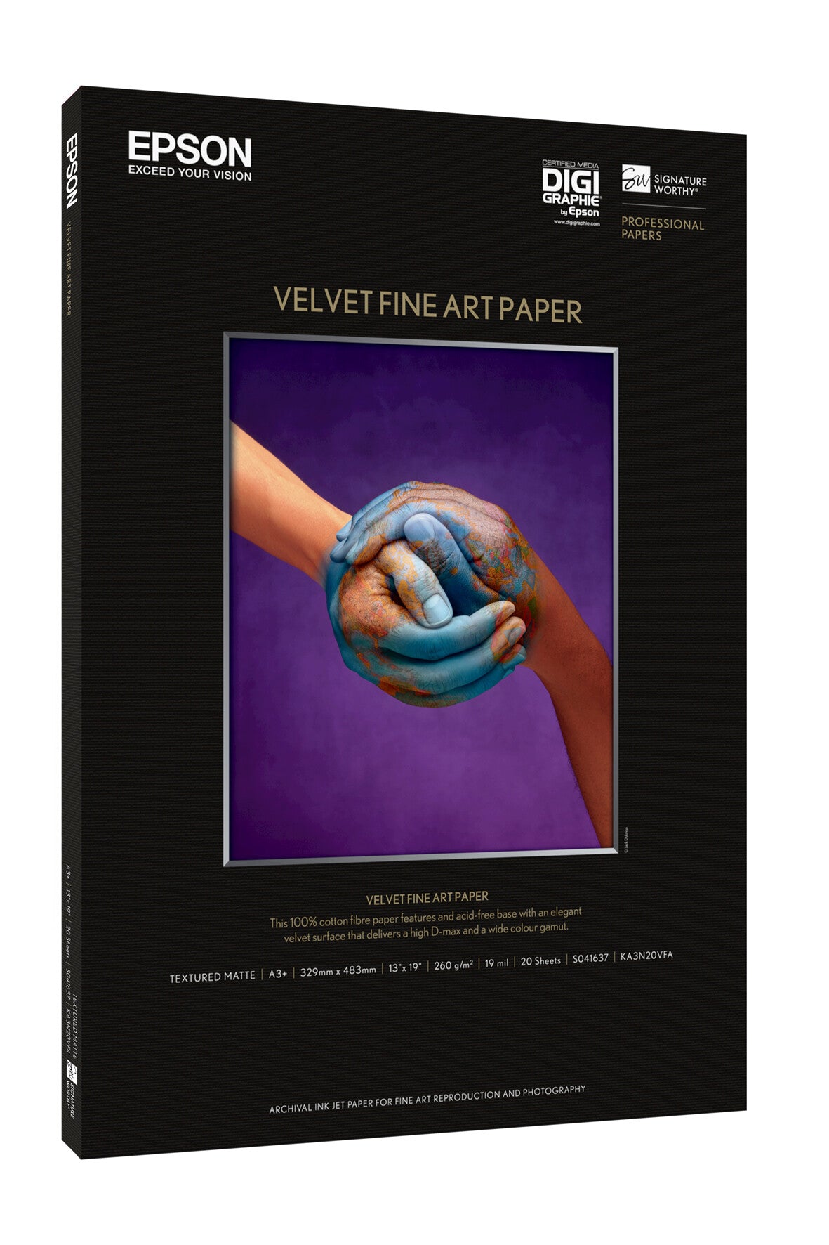 Epson Velvet Fine Art Paper, DIN A2, 260g/m², 25 Sheets