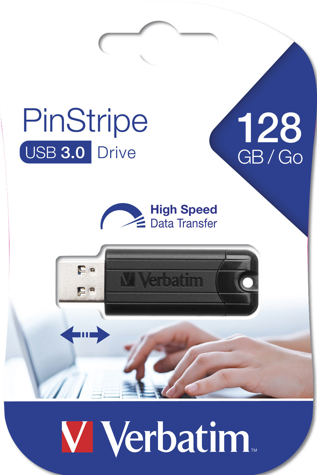 Verbatim PinStripe 3.0 - USB 3.0 Drive 128GB - Black
