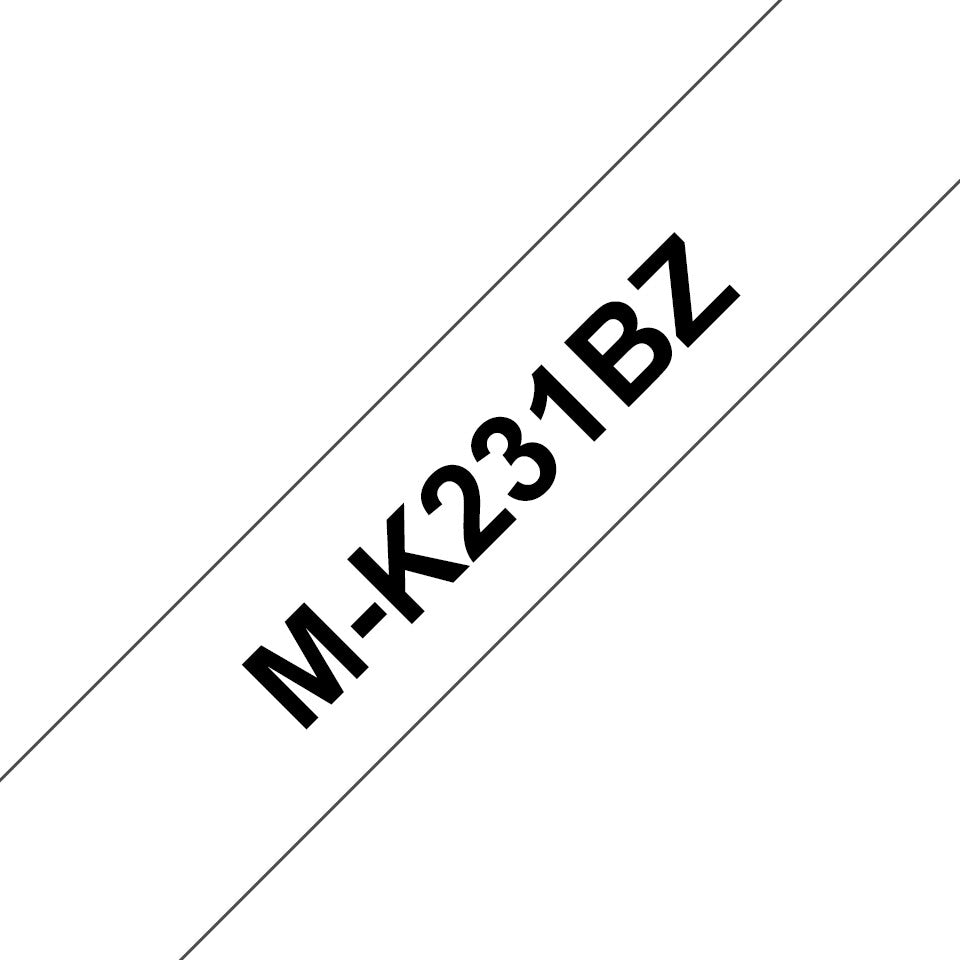 Brother Labelling Tape - 12mm, Black/White, Blister label-making tape M