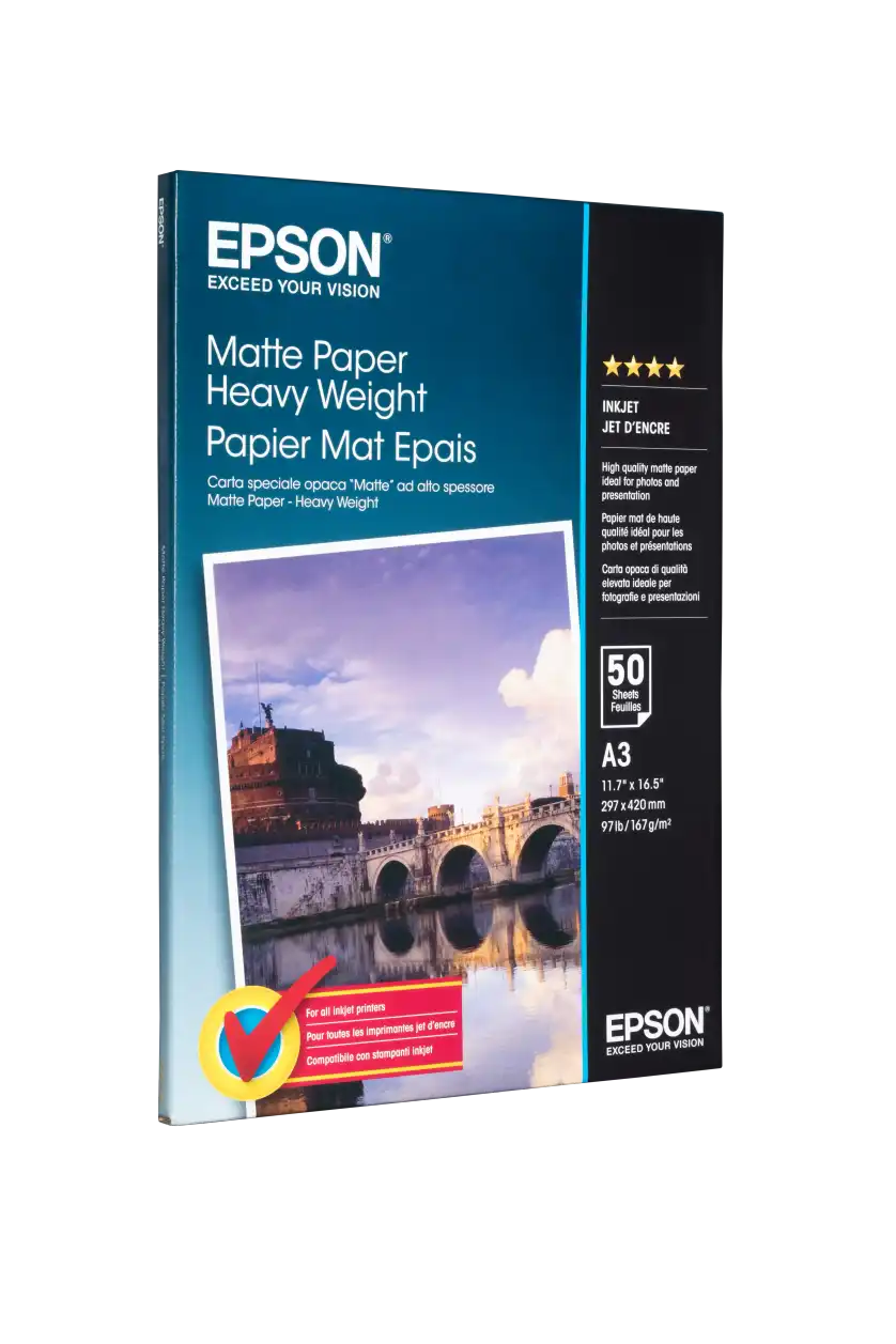 Epson Matte Paper Heavy Weight, DIN A3+, 167g/m², 50 Sheets