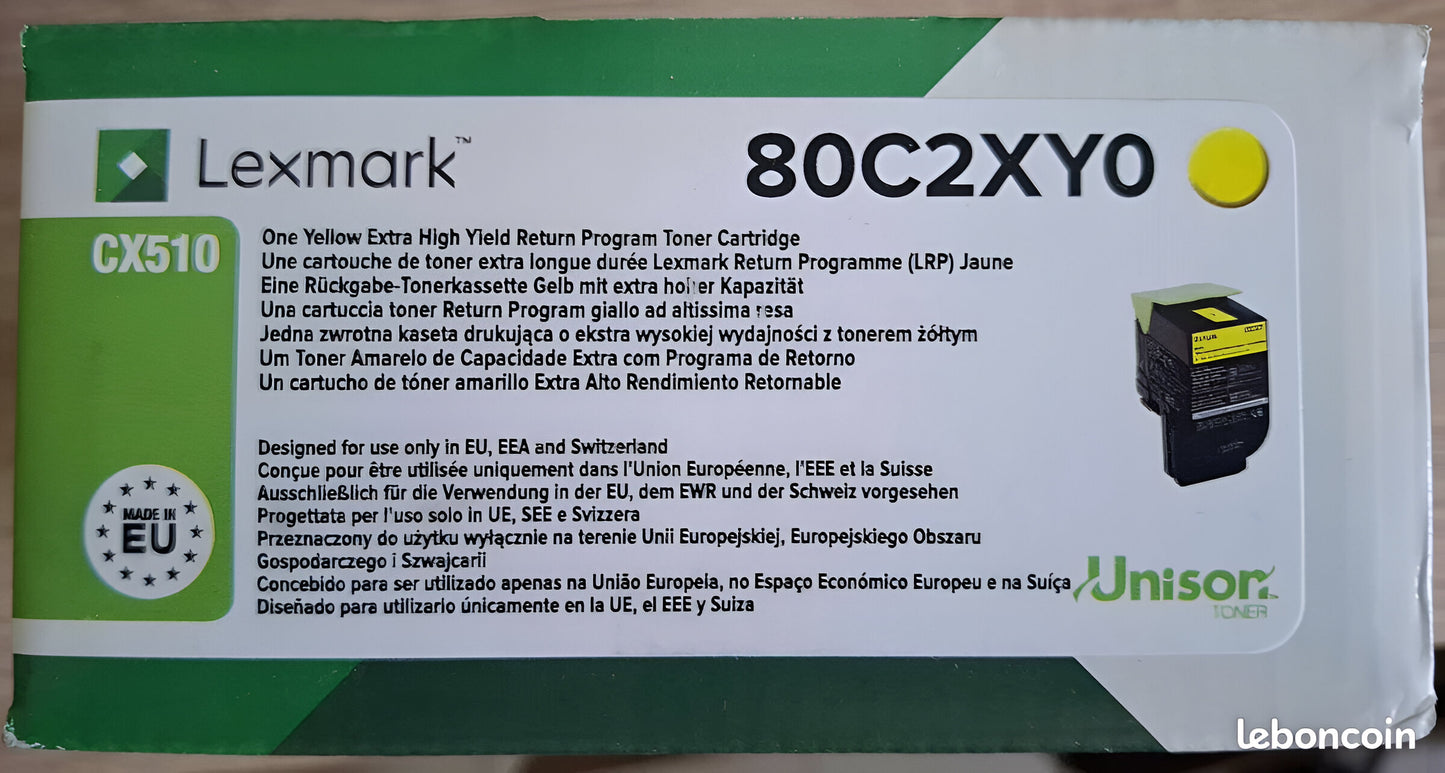 Lexmark 80C2XY0 toner cartridge 1 pc(s) Original Yellow