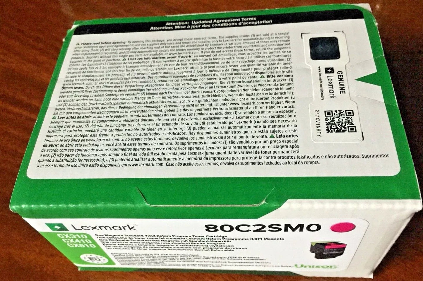 Lexmark 80C2SM0 toner cartridge 1 pc(s) Original Magenta