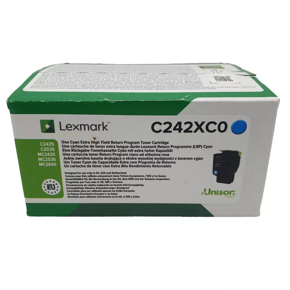 Lexmark C242XC0 toner cartridge 1 pc(s) Original Cyan