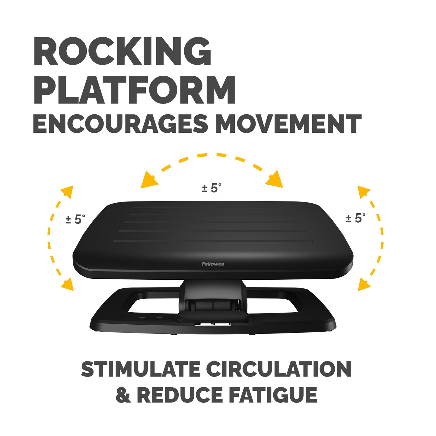 Fellowes Foot Rest Under Desk - Hana LT Foot Support Ergonomic Foot Rest - Foot Rest Stool for Office & Home Use - Black