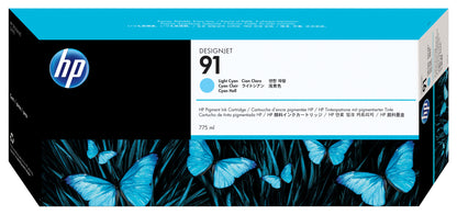 HP 91 775-ml Light Cyan DesignJet Pigment Ink Cartridge