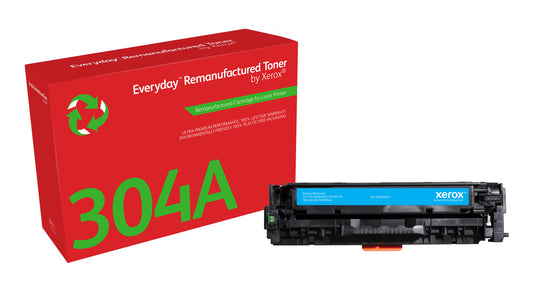 Everyday ™ Cyan Toner by Xerox compatible with HP 304A (CC531A/ CRG-118C/ GPR-44C), Standard capacity