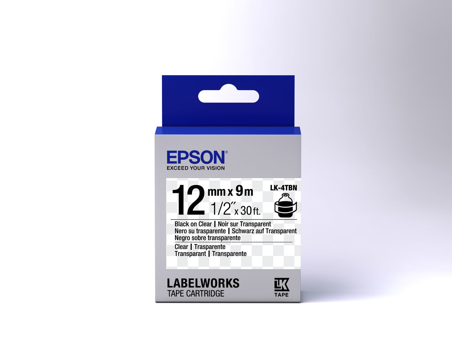 Epson Label Cartridge Transparent LK-4TBN Black/Transparent 12mm (9m)