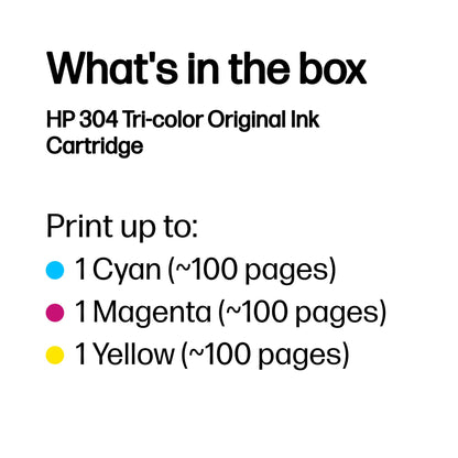 HP 304 Tri-color Original Ink Cartridge