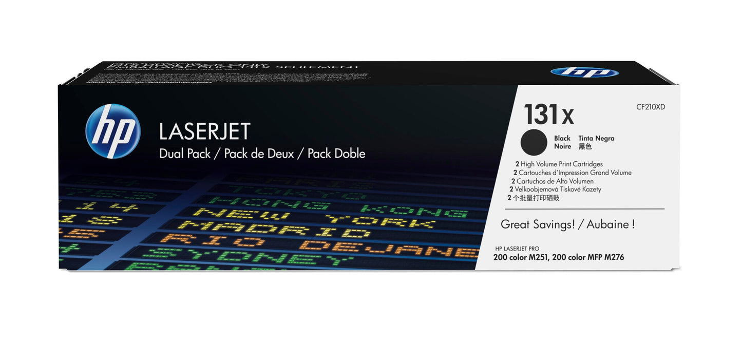 HP 131X 2-pack High Yield Black Original LaserJet Toner Cartridges