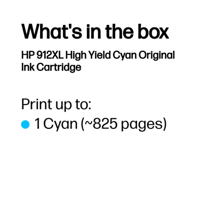HP 912XL High Yield Cyan Original Ink Cartridge
