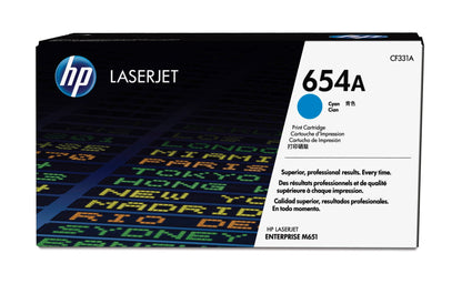 HP 654A Cyan Original LaserJet Toner Cartridge