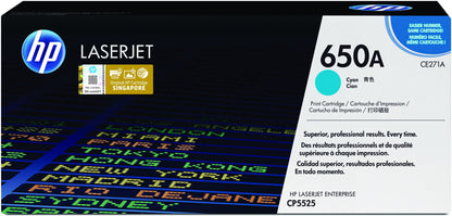 HP 650A Cyan Original LaserJet Toner Cartridge