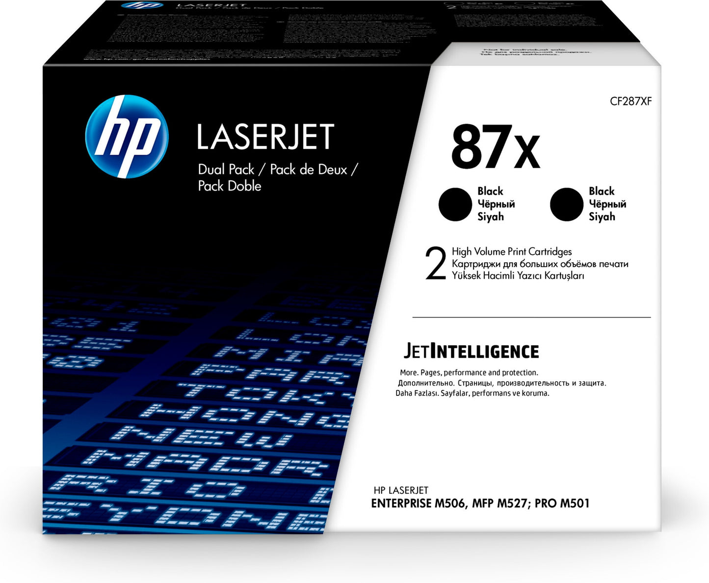 HP 87X 2-pack High Yield Black Original LaserJet Toner Cartridges