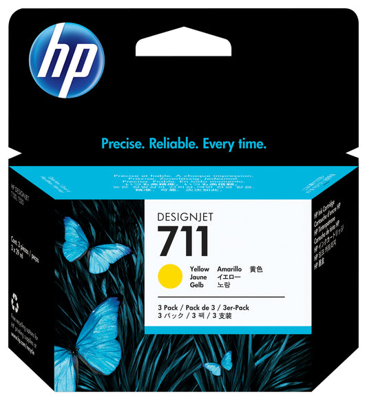 HP 711 3-pack 29-ml Yellow DesignJet Ink Cartridges