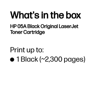 HP 05A Black Original LaserJet Toner Cartridge