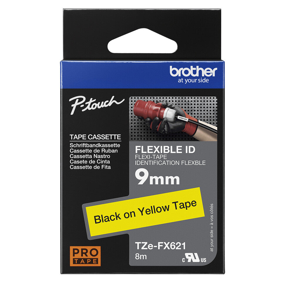 Brother TZE-FX621 label-making tape Black on yellow