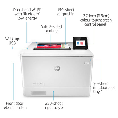 HP LaserJet Pro M454dw Wireless Color Printer, Duplex