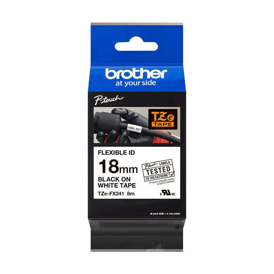 Brother TZE-FX241 label-making tape Black on white TZ