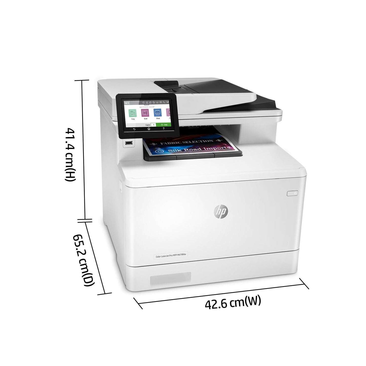 HP Color LaserJet Pro MFP M479fnw, Print, copy, scan, fax, email, Scan to email/PDF; 50-sheet uncurled ADF