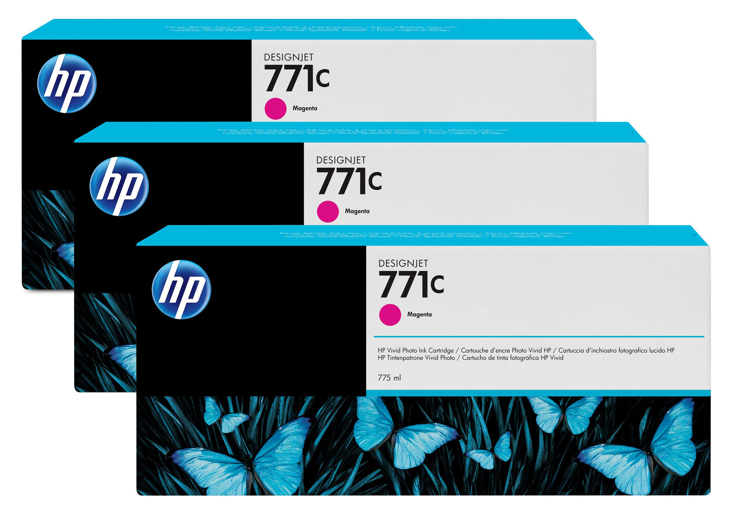 HP 771C 3-pack 775-ml Magenta DesignJet Ink Cartridges