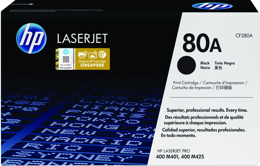 HP 80A Black Original LaserJet Toner Cartridge