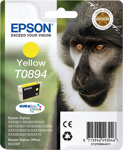 Epson Monkey Singlepack Yellow T0894 DURABrite Ultra Ink