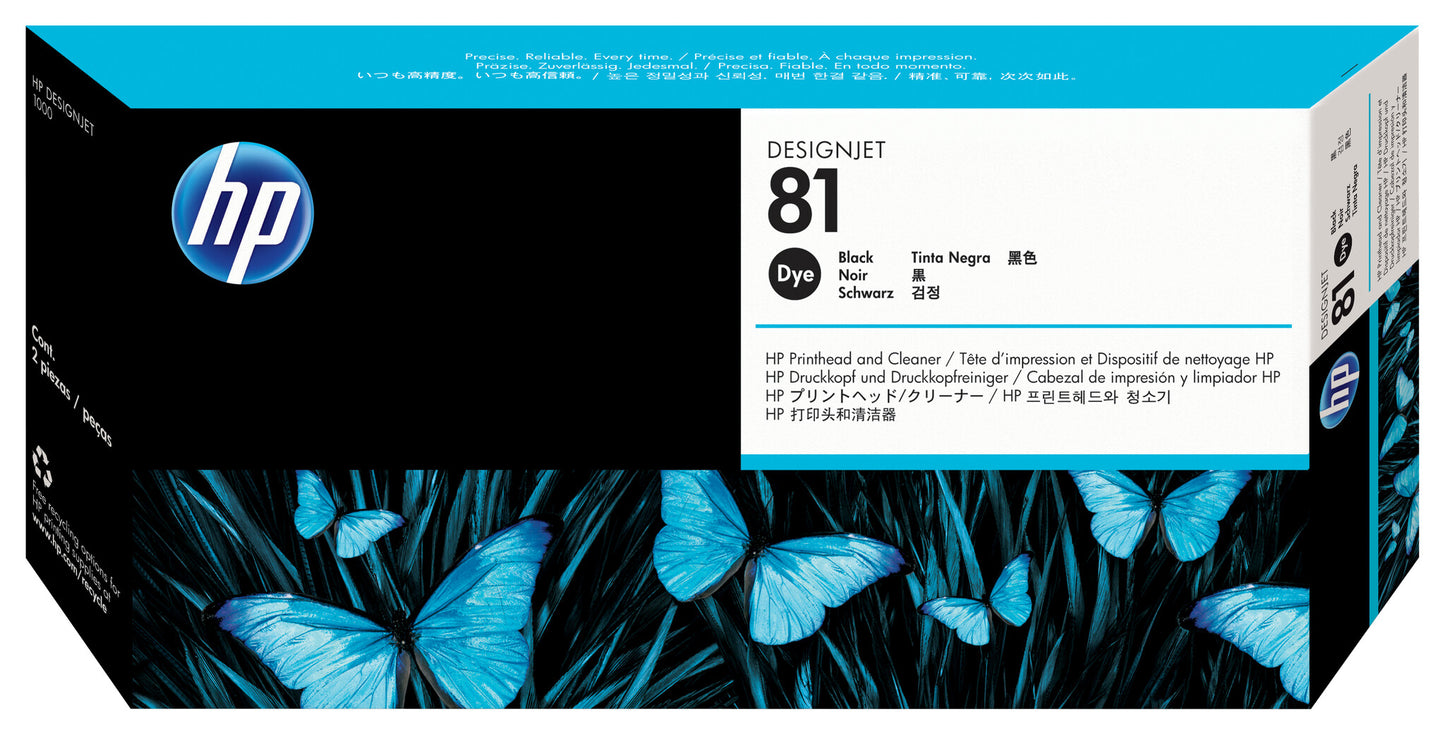 HP 81 Black DesignJet Dye Printhead and Printhead Cleaner