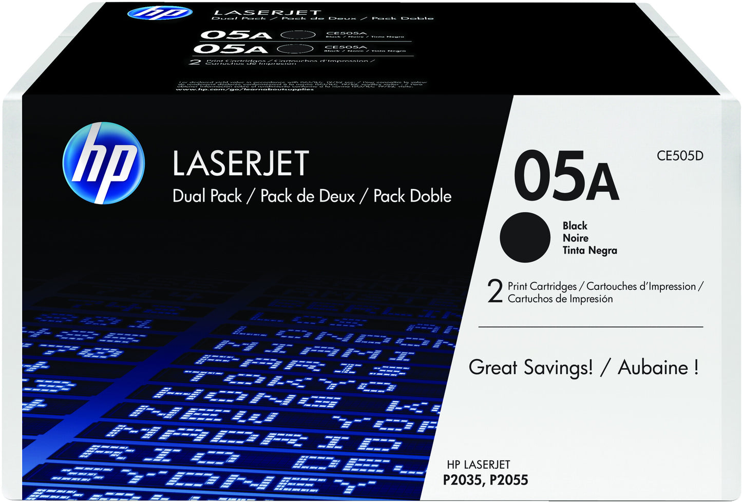 HP 05A 2-pack Black Original LaserJet Toner Cartridges