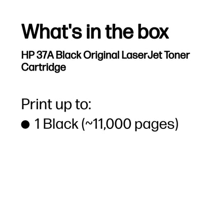 HP 37A Black Original LaserJet Toner Cartridge