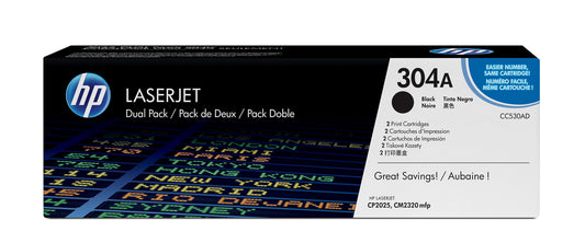 HP 304A 2-pack Black Original LaserJet Toner Cartridges