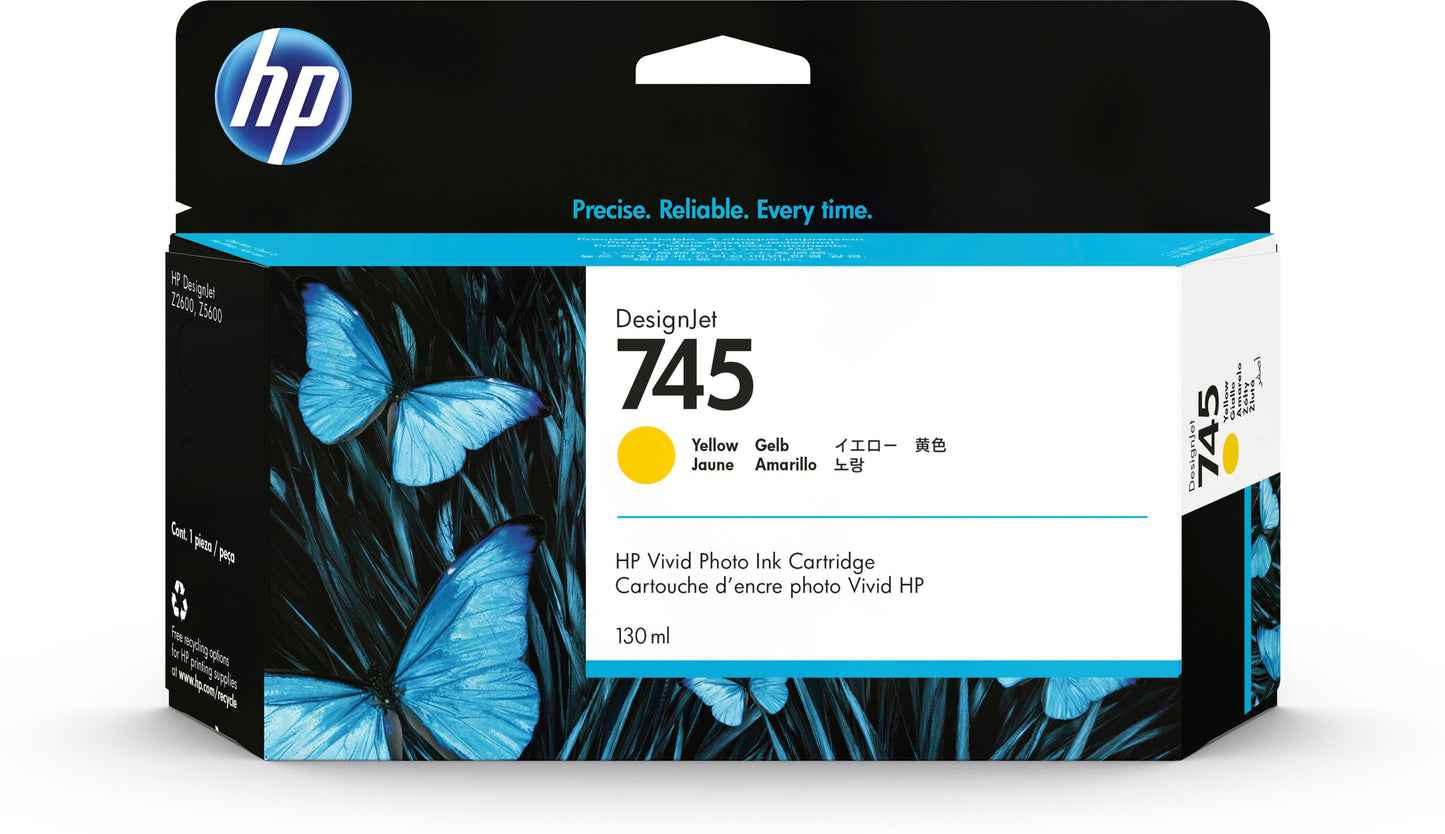 HP 745 130-ml DesignJet Yellow Ink Cartridge