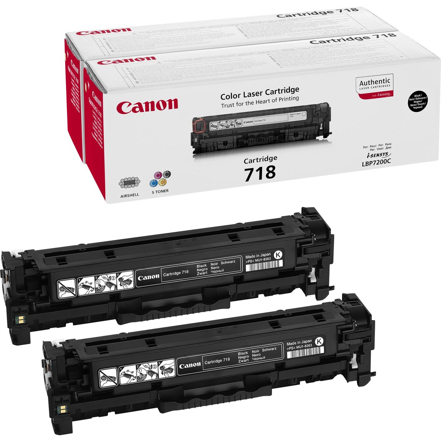 Canon CRG-718 Bk VP toner cartridge 2 pc(s) Original Black