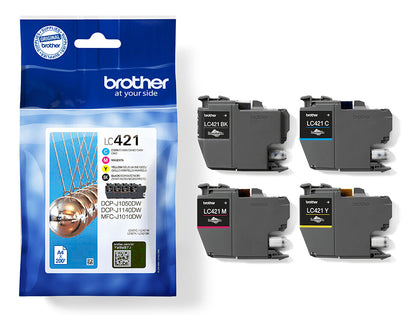 Brother LC421VALDR ink cartridge 4 pc(s) Original Black, Cyan, Magenta, Yellow