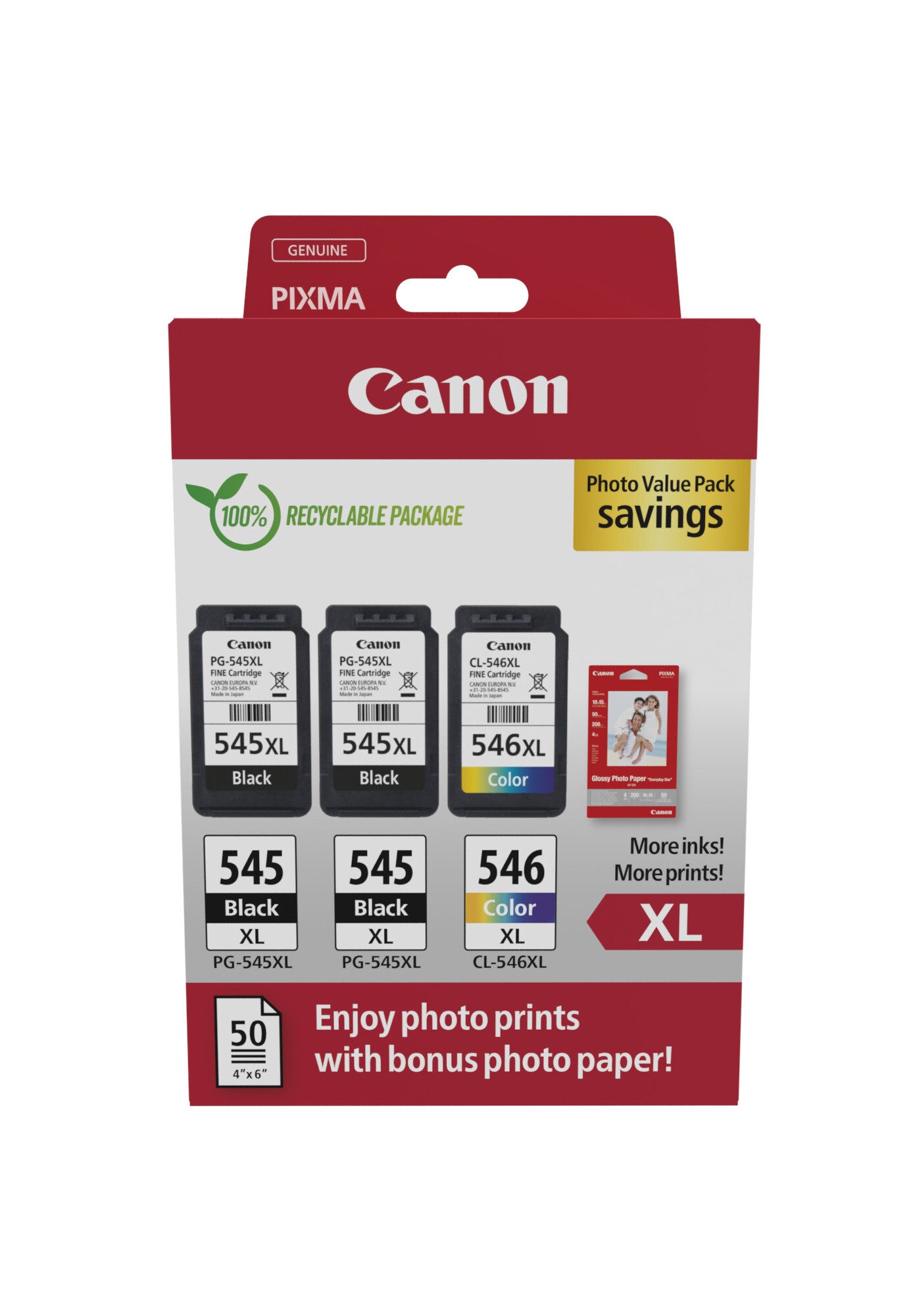 Canon 8286B015 ink cartridge 3 pc(s) Original High (XL) Yield Black, Cyan, Magenta, Yellow