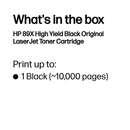 HP 89X High Yield Black Original LaserJet Toner Cartridge