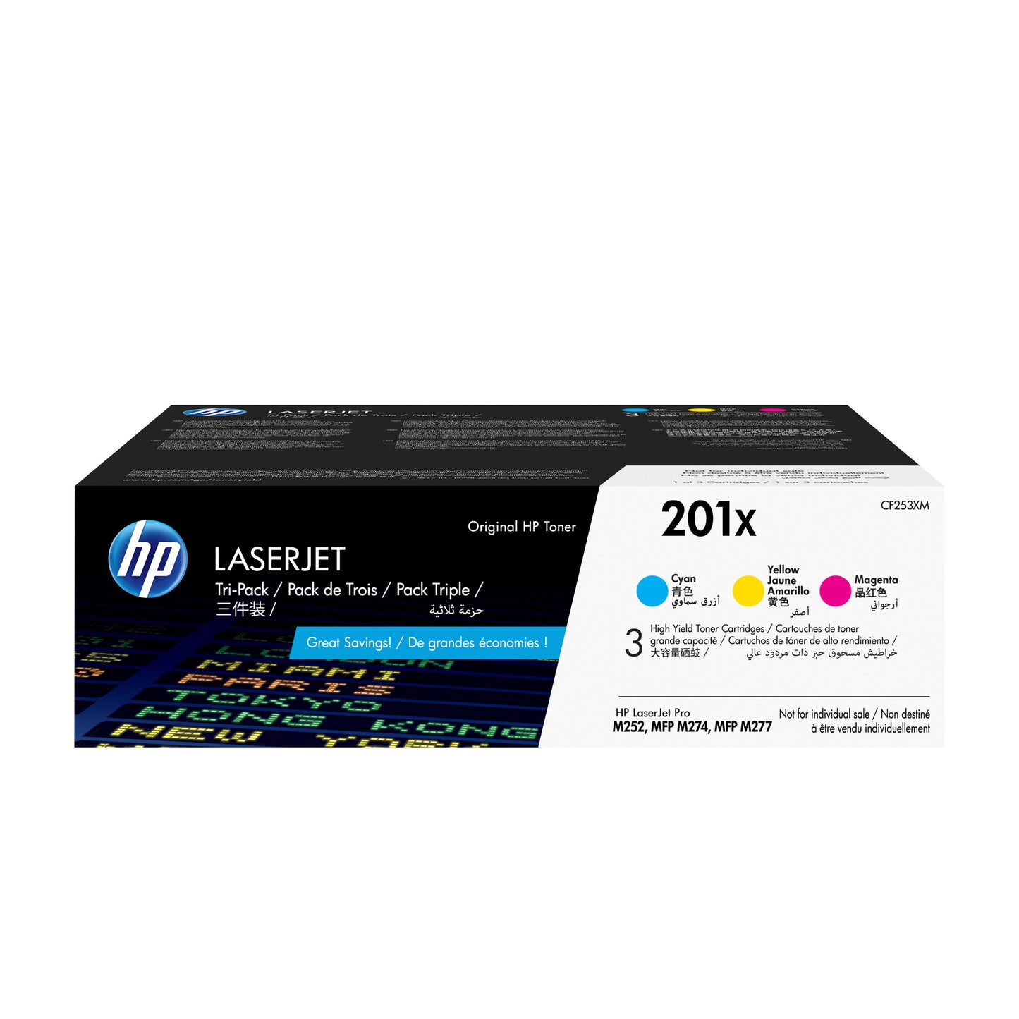 HP 201X 3-pack High Yield Cyan/Magenta/Yellow Original LaserJet Toner Cartridges
