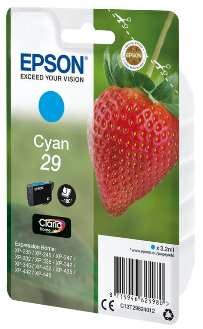 Epson Strawberry Singlepack Cyan 29 Claria Home Ink