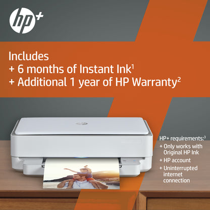 HP ENVY 6020e Wireless All-in-One Color Printer, Instant Ink; Copier, Scanner